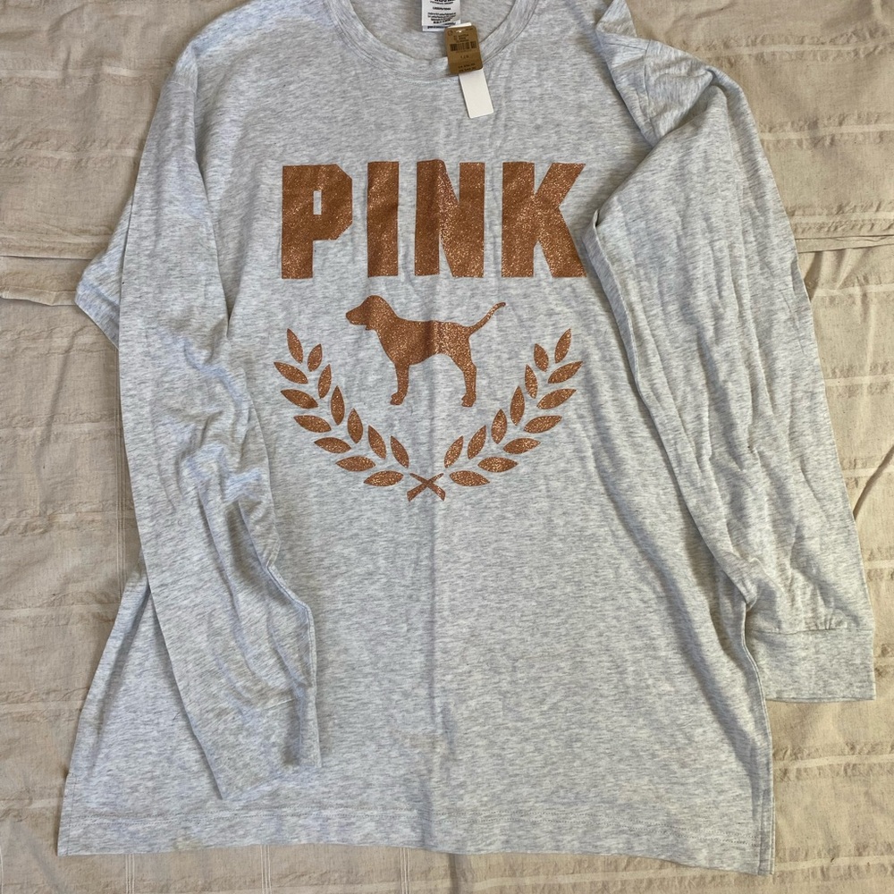 PINK Victoria's Secret Heather Gray Tee - Picture 1 of 4